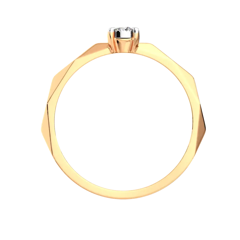 Кольцо помолвочное из комбинированного золота ZORKA 2D00172.14K.B (р.17, с бриллиантом) — фото 4