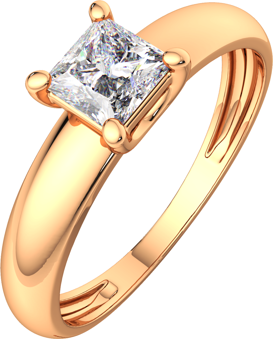 Кольцо помолвочное из розового золота ZORKA 2101771.14K.R.ZZ (р.18, с фианитами)