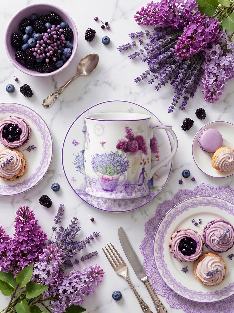Набор кружек Elan Gallery Лаванда New Bone China / 420769 — фото 3