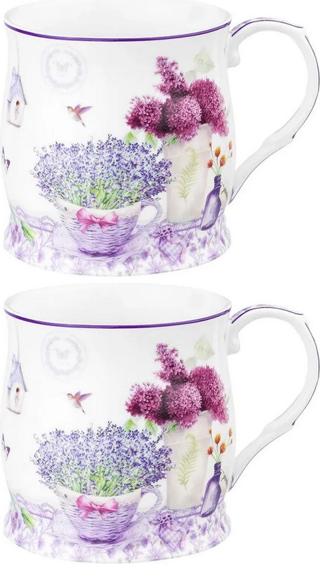 Набор кружек Elan Gallery Лаванда New Bone China / 420769