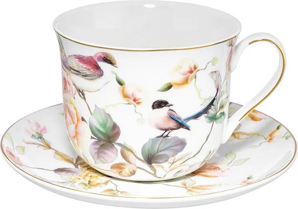 Набор для чая/кофе Elan Gallery Певчие птички New Bone China / 730864