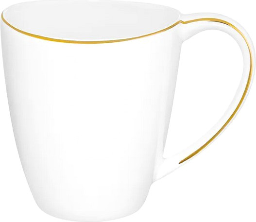 Кружка Elan Gallery Белая с золотом New Bone China / 730875