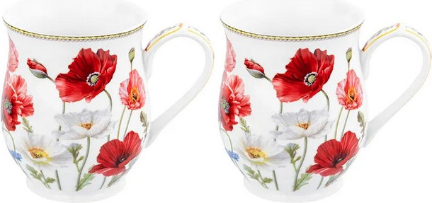 Набор кружек Elan Gallery Маки New Bone China / 420776