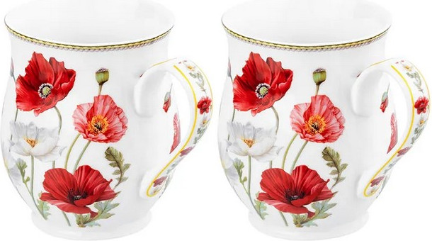 Набор кружек Elan Gallery Маки New Bone China / 420776 — фото 5