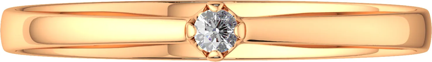 Кольцо помолвочное из розового золота ZORKA 210728.14K.R (р.15, с фианитом) — фото 4
