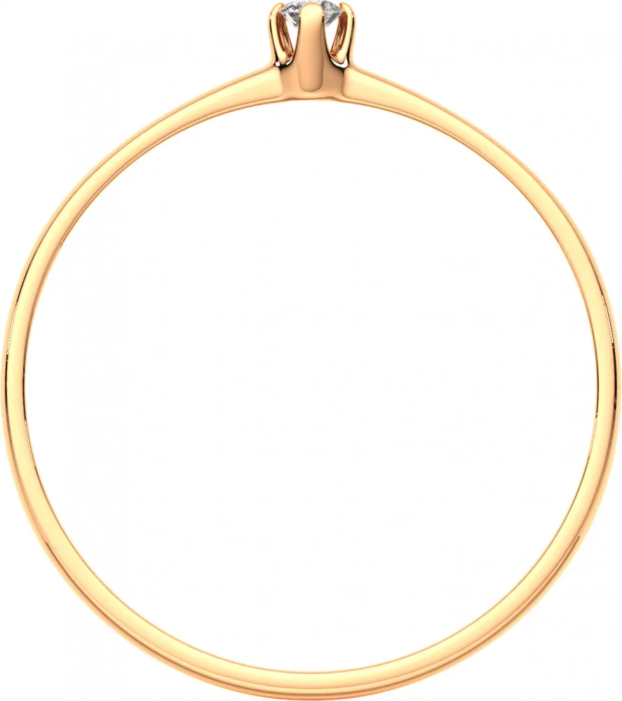 Кольцо помолвочное из розового золота ZORKA 210728.14K.R (р.15, с фианитом) — фото 3
