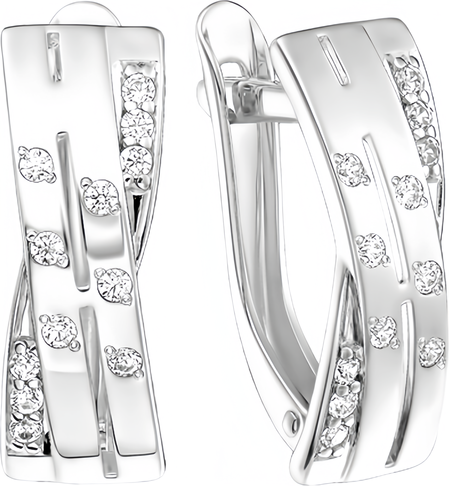 Серьги из серебра 7 КАРАТ П2217-040С (с фианитами)