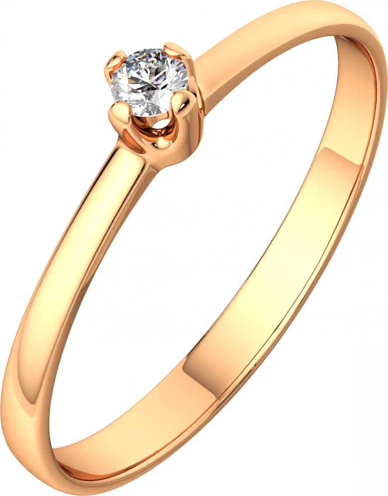 Кольцо помолвочное из розового золота ZORKA 210728.14K.R (р.16.5, с фианитом)