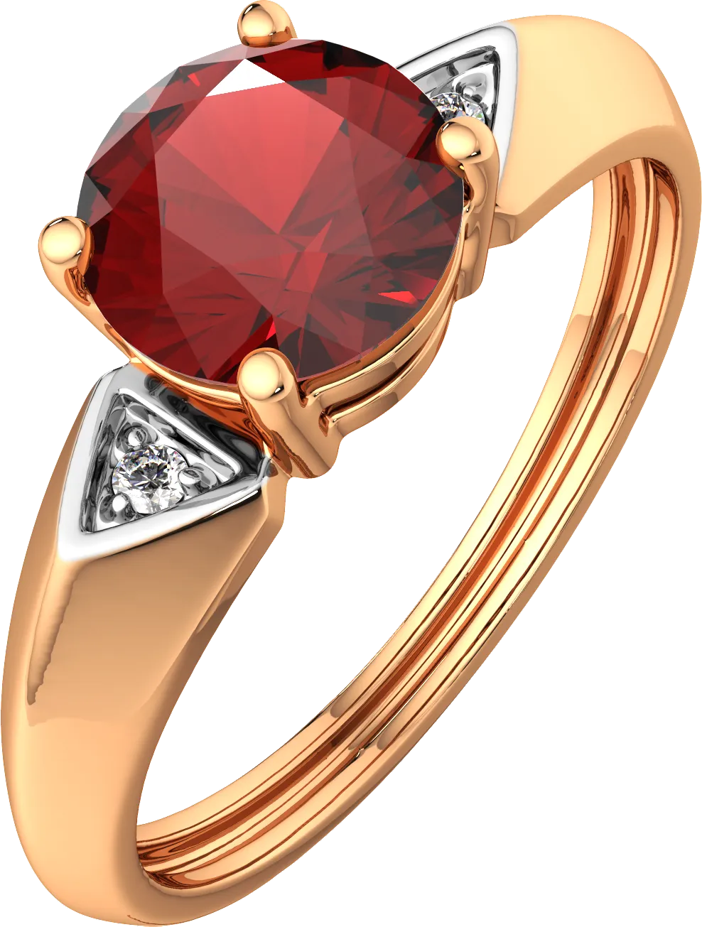 Кольцо из розового золота ZORKA 2S5038.14K.R.ZZ (р.18.5, с гранатом и фианитами)
