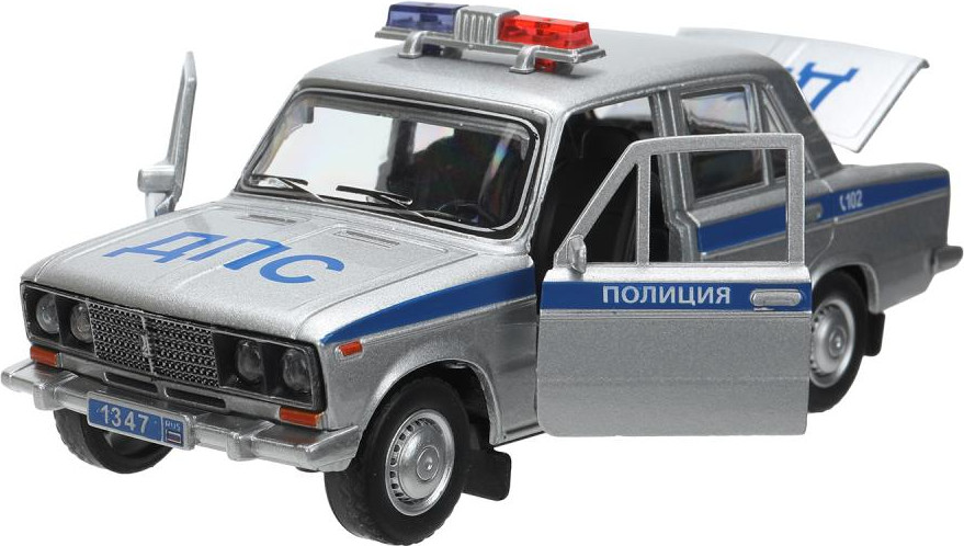 Автомобиль игрушечный Технопарк Lada Ваз-2106 Полиция / 2106-132SLPOL-SR — фото 3