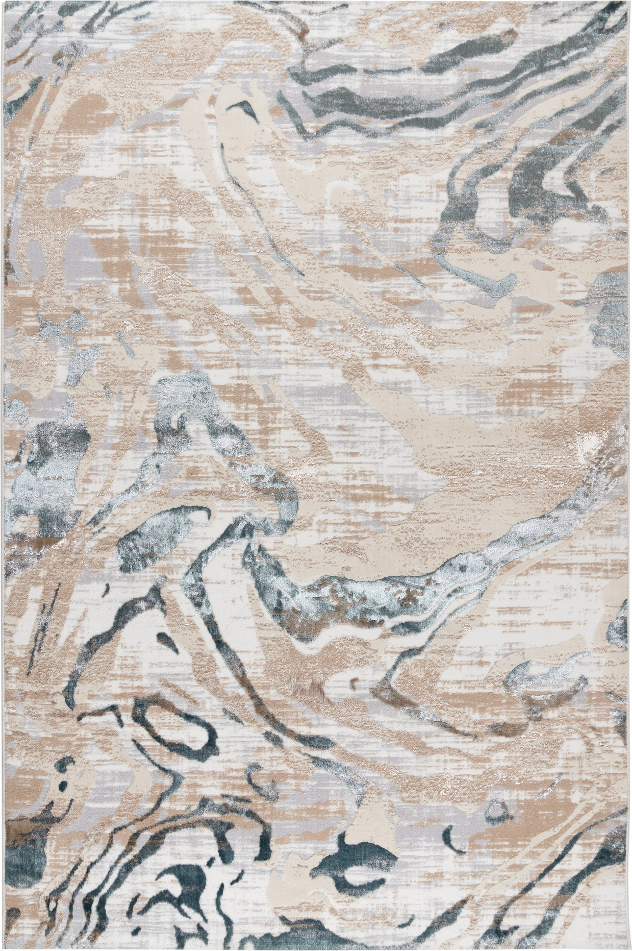 Ковер Radjab Carpet Бьянка Прямоугольник D007A (1.5x2, Cream Shirink/Blue Fdy)