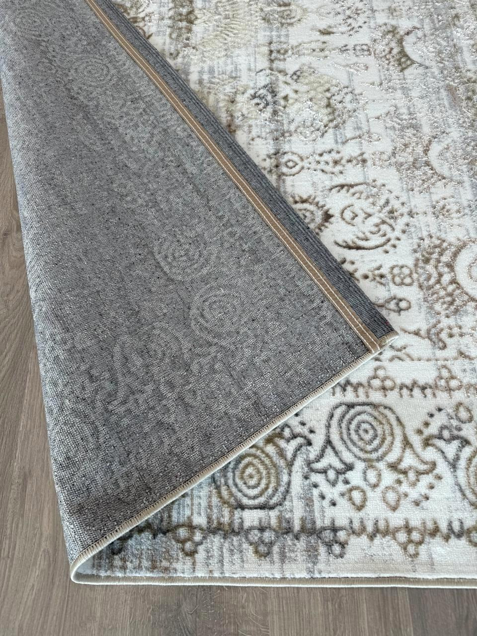 Ковер Radjab Carpet Бьянка Прямоугольник D008A (1.5x2, Cream Shirink/Vizon Fdy) — фото 3