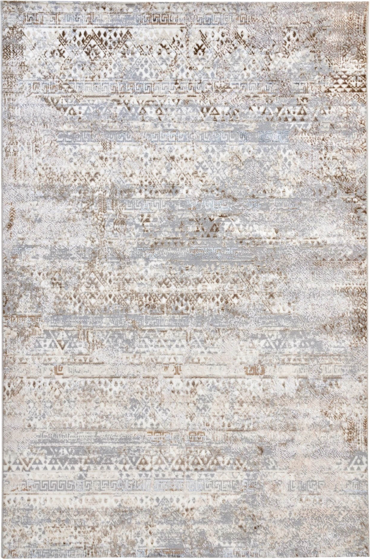 Ковер Radjab Carpet Бьянка Прямоугольник D057A (1.5x2, Cream Shirink/Vizon Fdy)