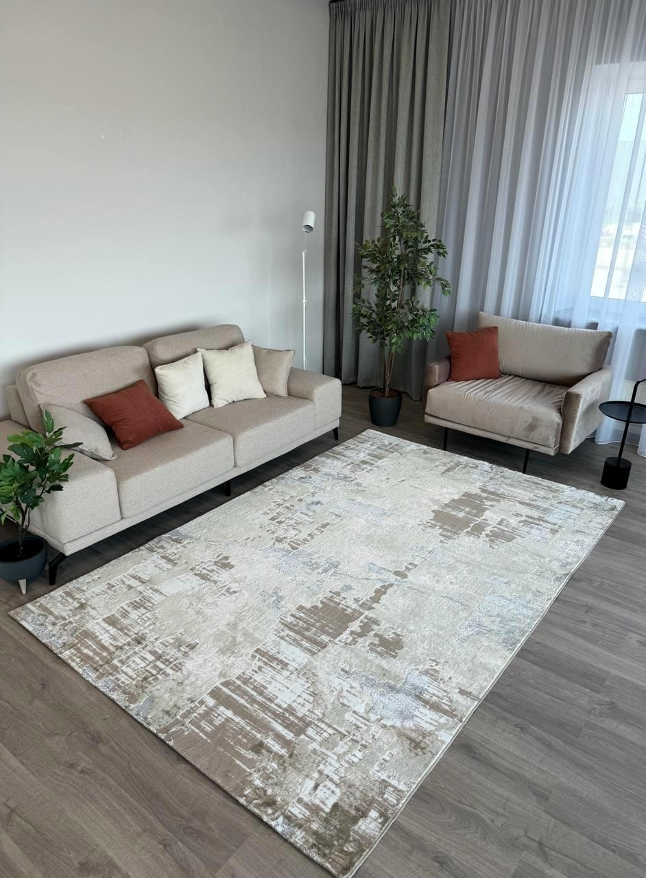 Ковер Radjab Carpet Бьянка Прямоугольник D051A (1.5x2, Cream Shirink/Vizon Fdy) — фото 4