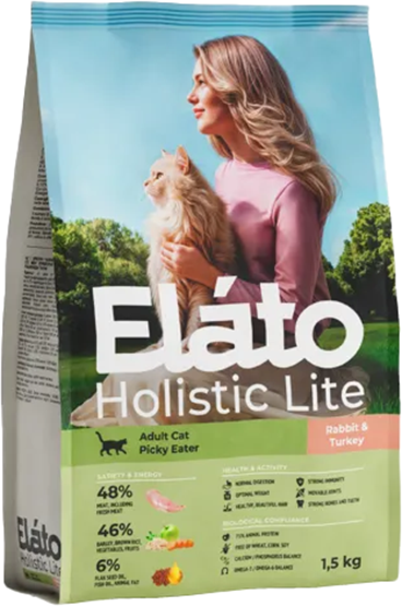 Сухой корм для кошек Elato Holistic Lite Для привередливых кошек с кроликом и индейкой (1.5кг)