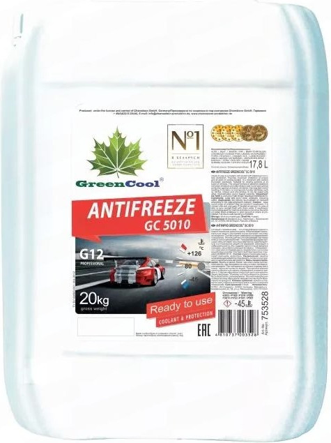Антифриз GreenCool GC5010 G12 / 753528 (20кг, красный)