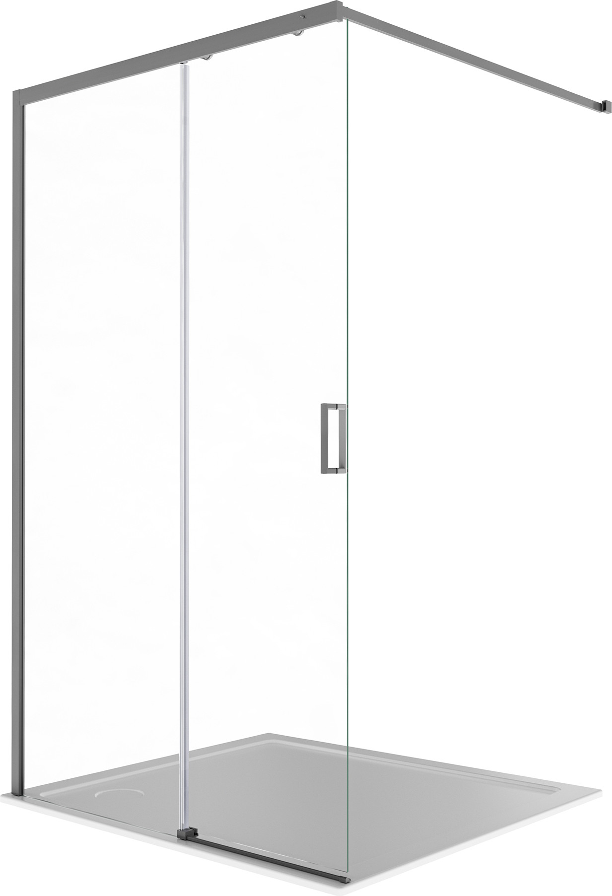 Душевая стенка Aquatek Walk in с держателем 120x200 / AAQ.WISL.120.1GM (оружейная сталь/прозрачное стекло)