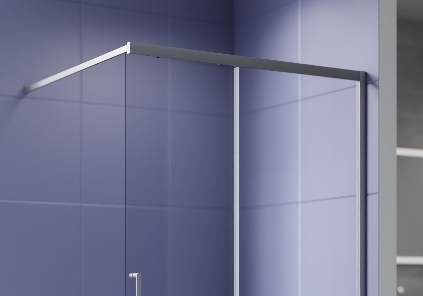 Душевая стенка Aquatek Walk in с держателем 120x200 / AAQ.WISL.120.1GM (оружейная сталь/прозрачное стекло) — фото 4