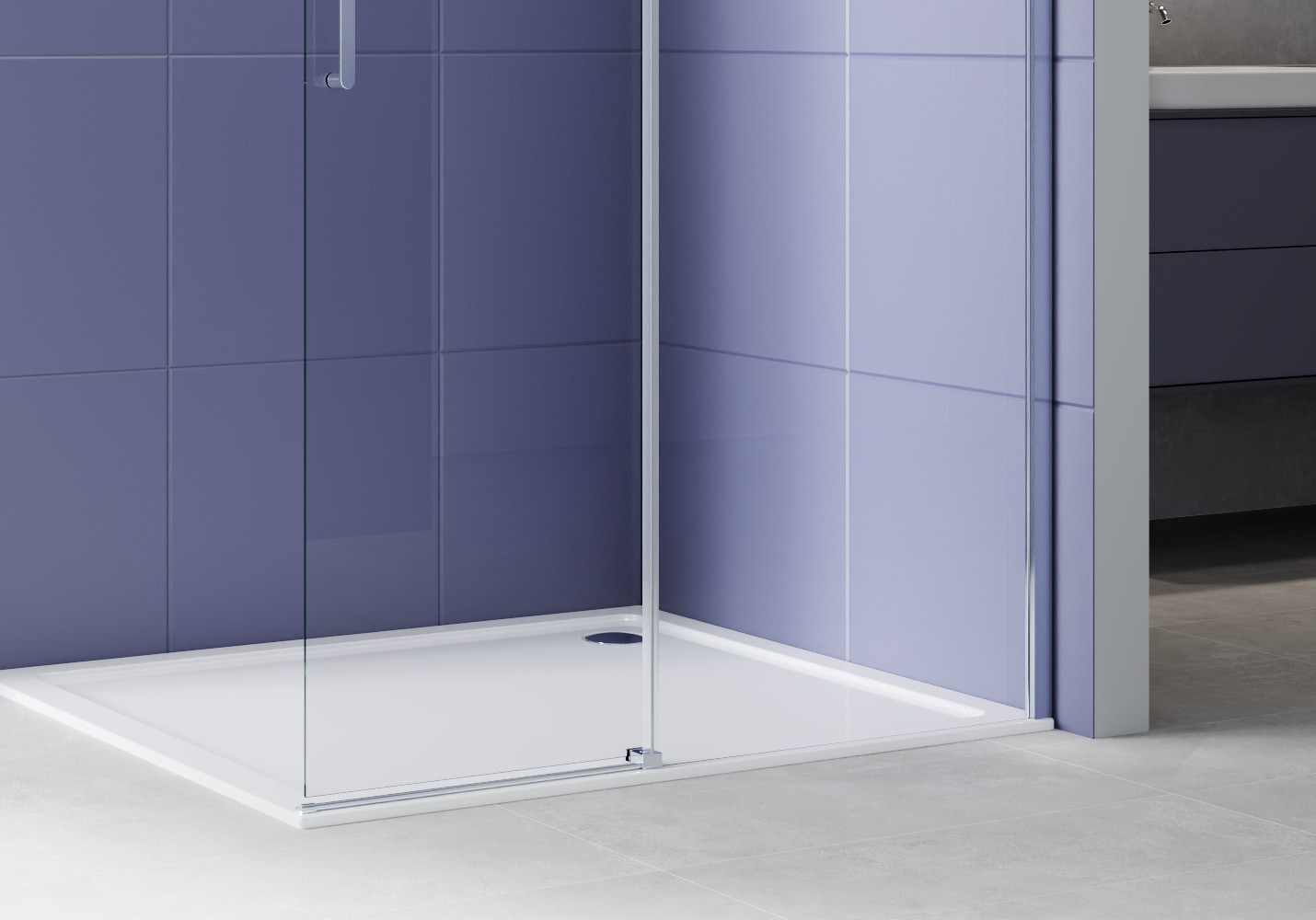 Душевая стенка Aquatek Walk in с держателем 120x200 / AQ.WISL.120.1CH (хром/прозрачное стекло) — фото 5