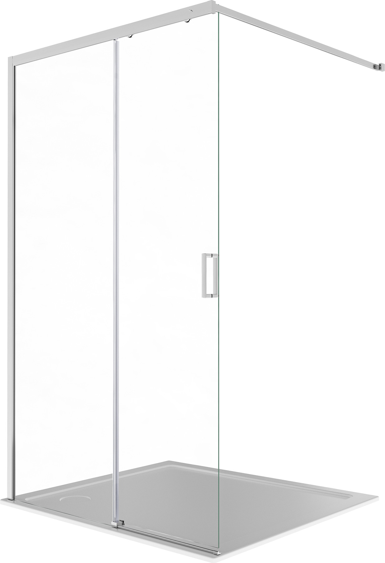 Душевая стенка Aquatek Walk in с держателем 120x200 / AQ.WISL.120.1CH (хром/прозрачное стекло)