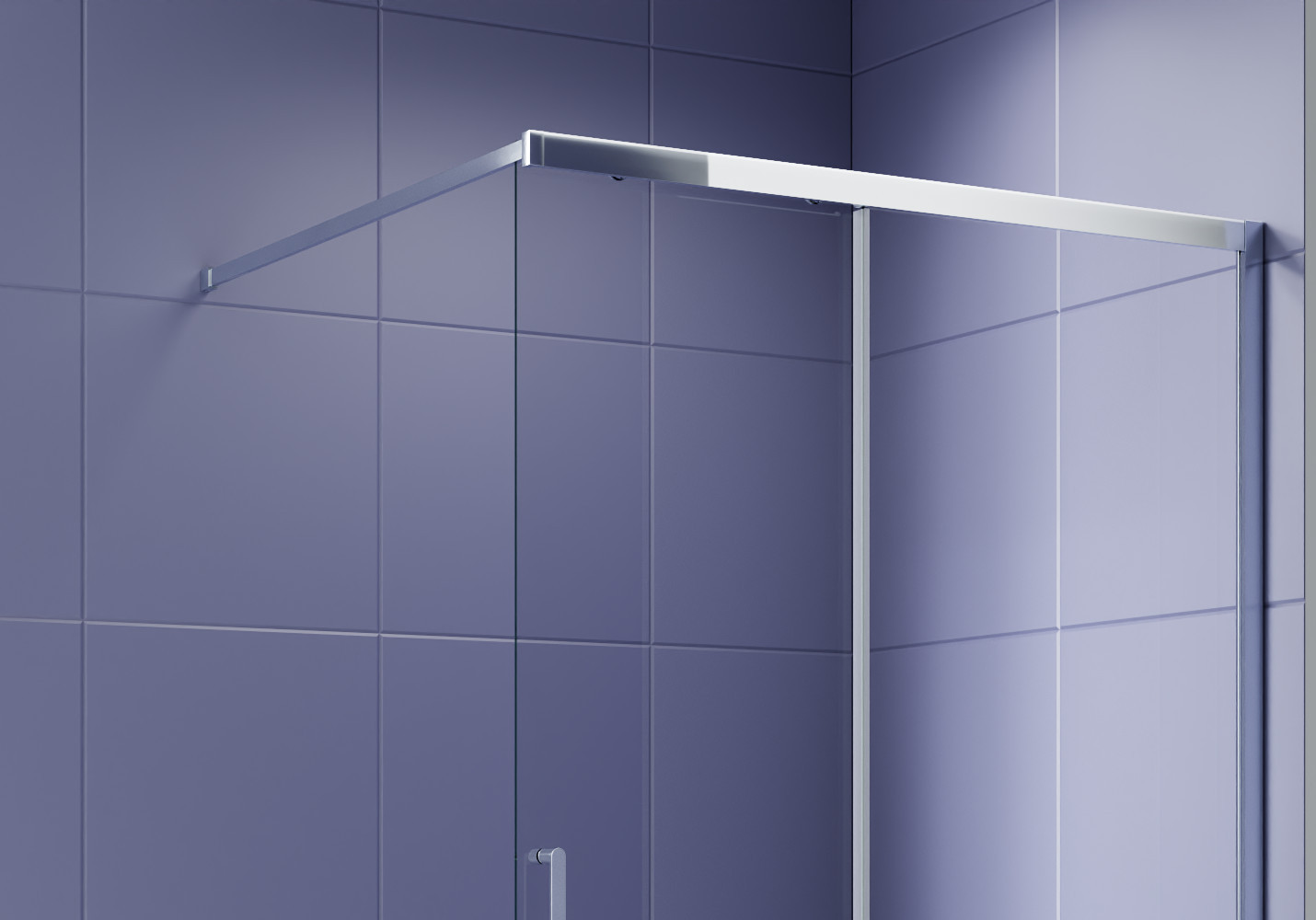 Душевая стенка Aquatek Walk in с держателем 120x200 / AQ.WISL.120.1CH (хром/прозрачное стекло) — фото 4
