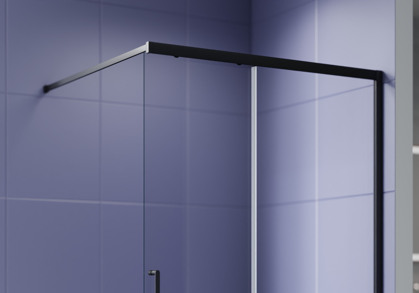 Душевая стенка Aquatek Walk in с держателем 120x200 / AQ.WISL.120.1BL (черный/прозрачное стекло) — фото 5