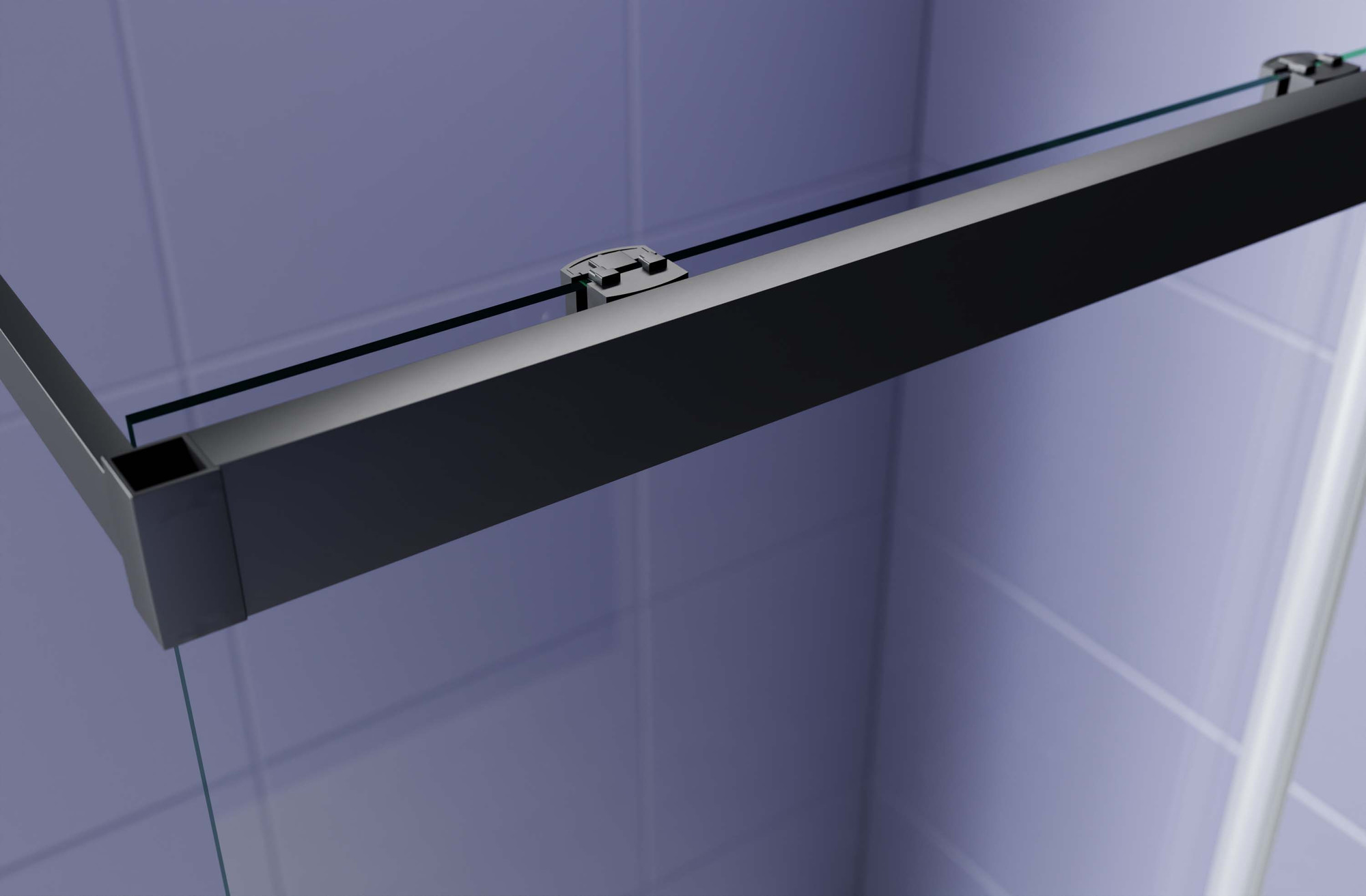 Душевая стенка Aquatek Walk in с держателем 120x200 / AQ.WISL.120.1BL (черный/прозрачное стекло) — фото 4