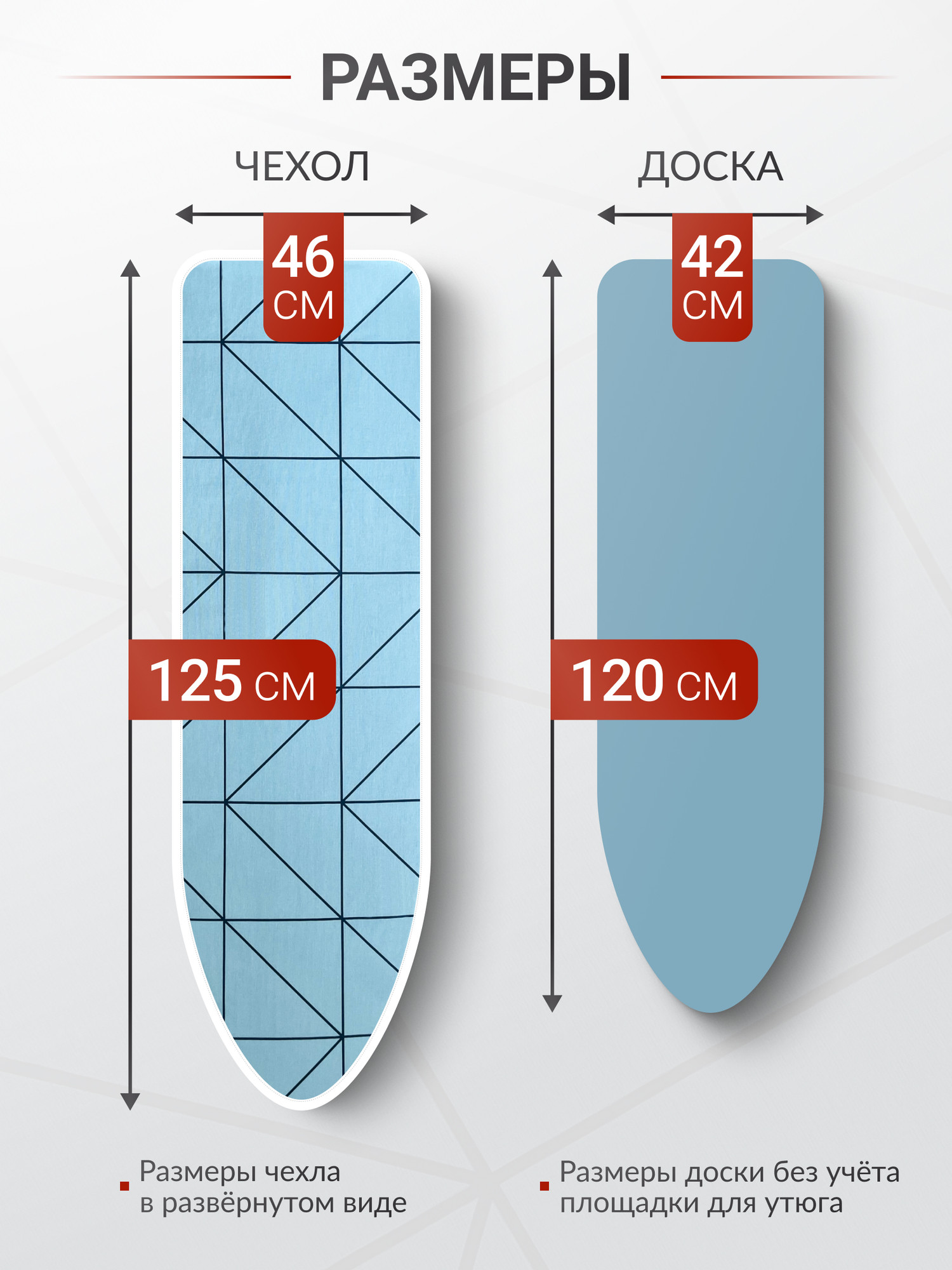 Чехол для гладильной доски Comfort Alumin Group Геометрия с подложкой 120x42cм / 011177 (бирюза) — фото 4