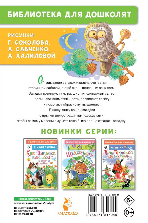 Развивающая книга АСТ Загадки для малышей, твердая обложка (Дружинина Марина, Карганова Екатерина) — фото 3