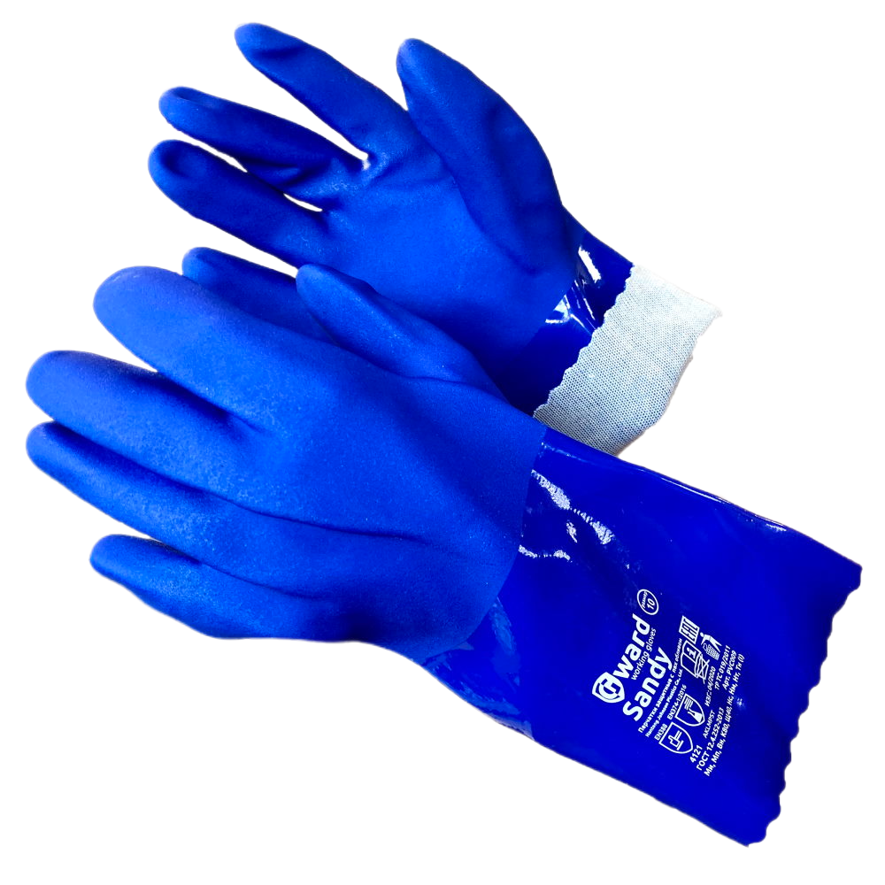 Перчатки защитные BVB Gward Sandy / PVC009 (р.10, синий)