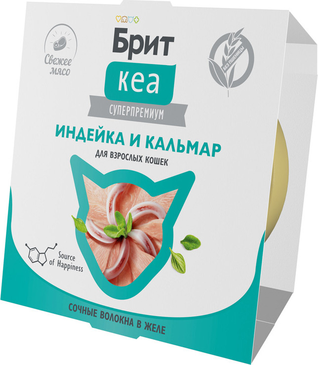 Влажный корм для кошек Брит Кеа Индейка и кальмар в желе / 1062929 (75г) — фото 3