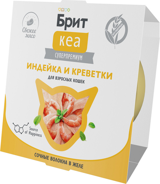 Влажный корм для кошек Брит Кеа Индейка и креветки в желе / 1062912 (75г) — фото 2