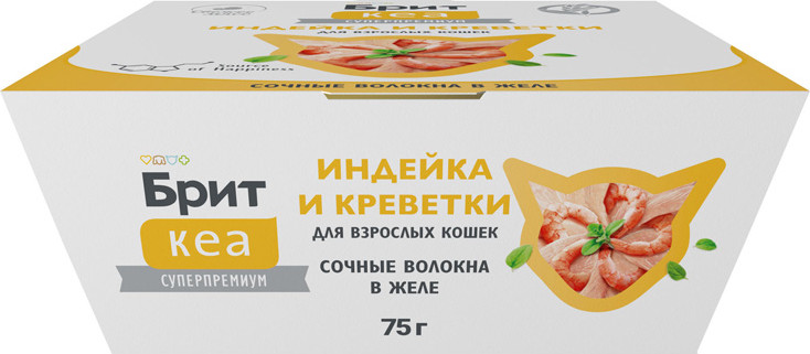Влажный корм для кошек Брит Кеа Индейка и креветки в желе / 1062912 (75г) — фото 4