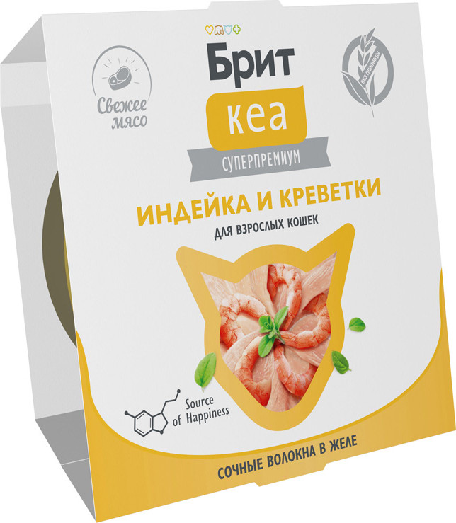Влажный корм для кошек Брит Кеа Индейка и креветки в желе / 1062912 (75г) — фото 3