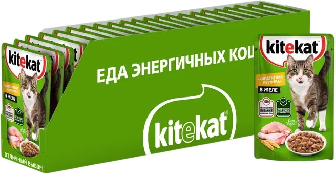 Влажный корм для кошек Kitekat С курицей в соусе (28х85г)