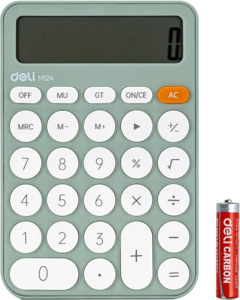Калькулятор Deli EM124 (зеленый) — фото 2