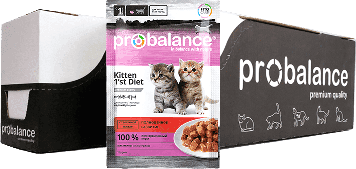Влажный корм для кошек ProBalance Kitten 1'st Diet c кроликом в желе (28х85г)