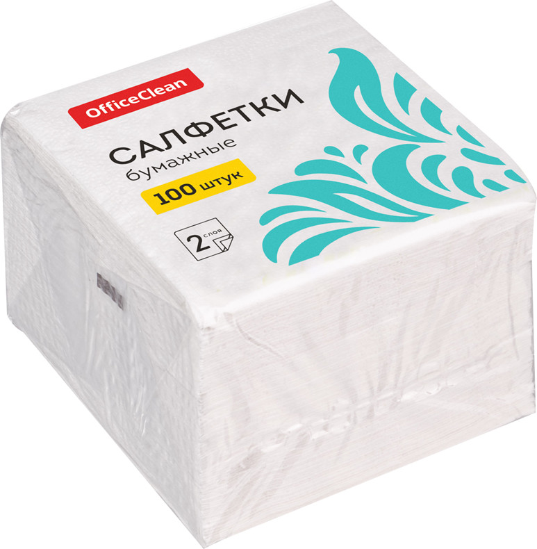 Бумажные салфетки OfficeClean 24x24см / 309849 (100шт, белый) — фото 3