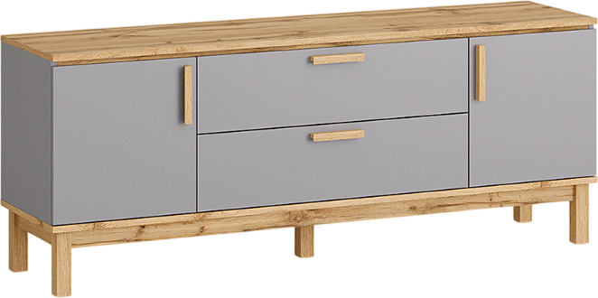 Тумба MODULA Вирелле INV06T-2D2S-1608/398/625(21) (BZ серый шифер/DI дуб натюрель)