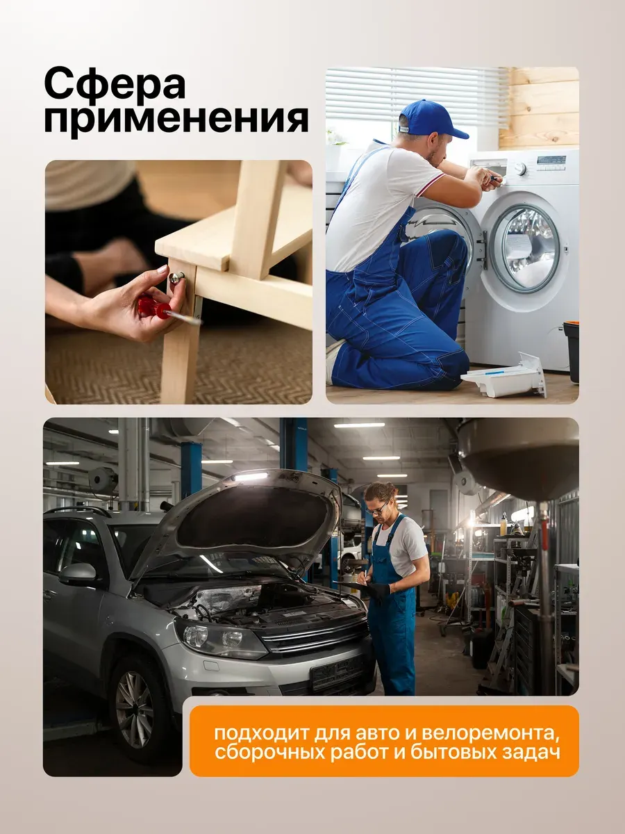 Набор головок слесарных Forstime FT-019-5K (63615) — фото 6