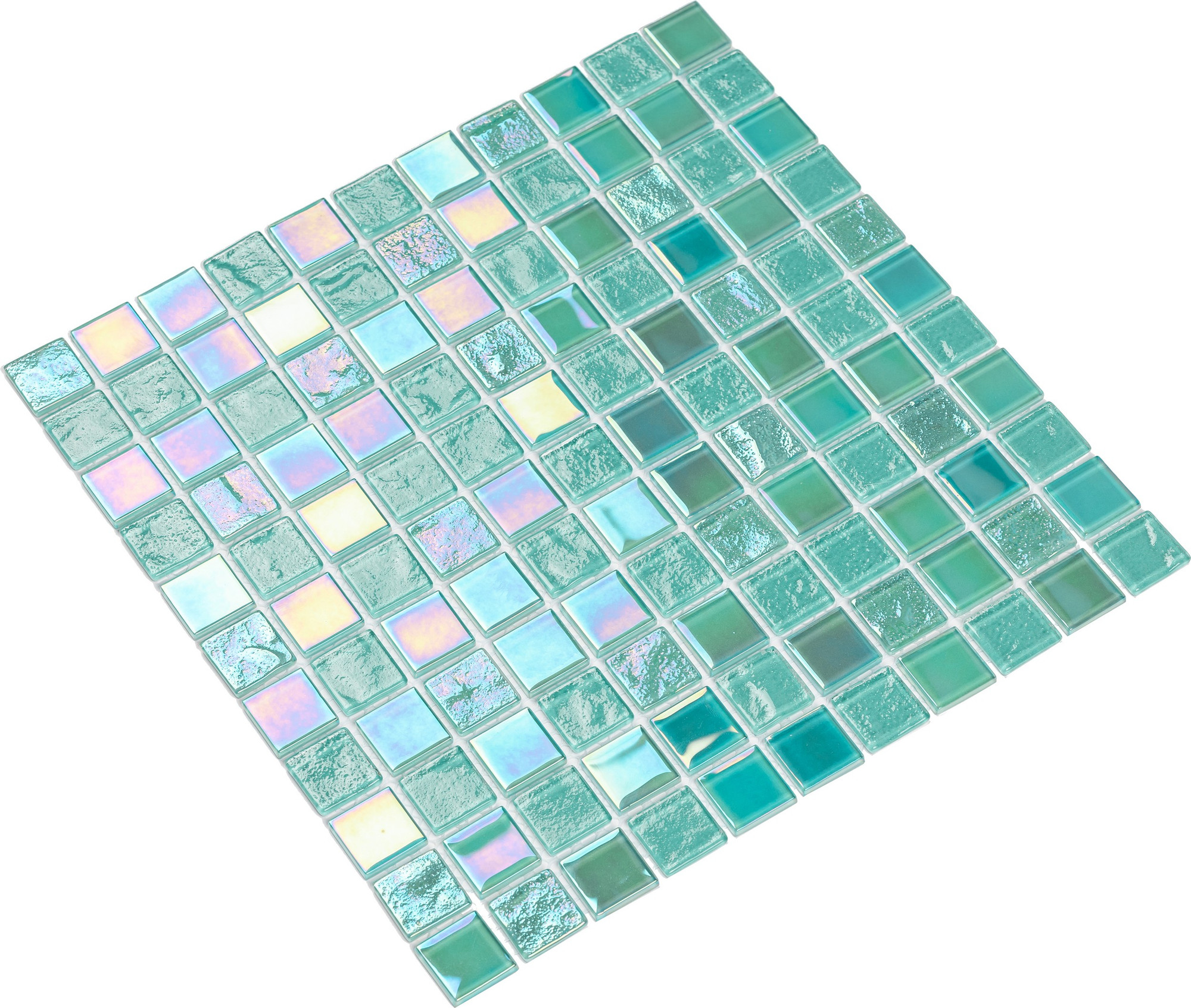 Мозаика Wellerein Crystal Glass SD7032 (300x300, бирюзовый) — фото 6