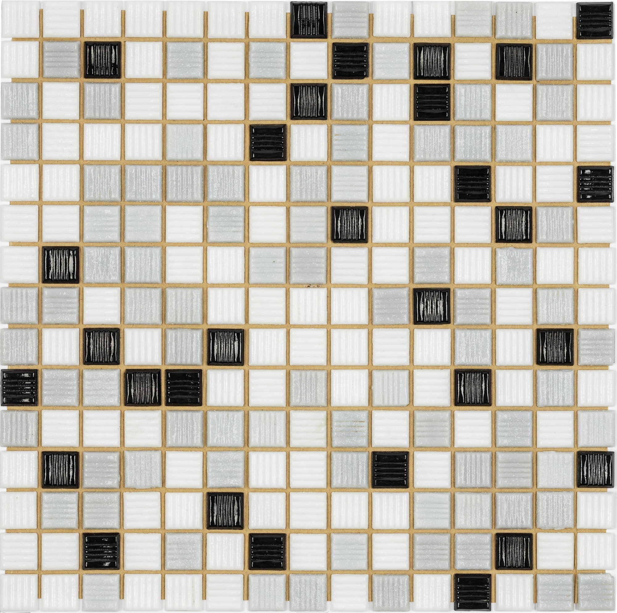 Мозаика Wellerein Hot Elting Glass FE074 (327x327, черно-белый) — фото 5