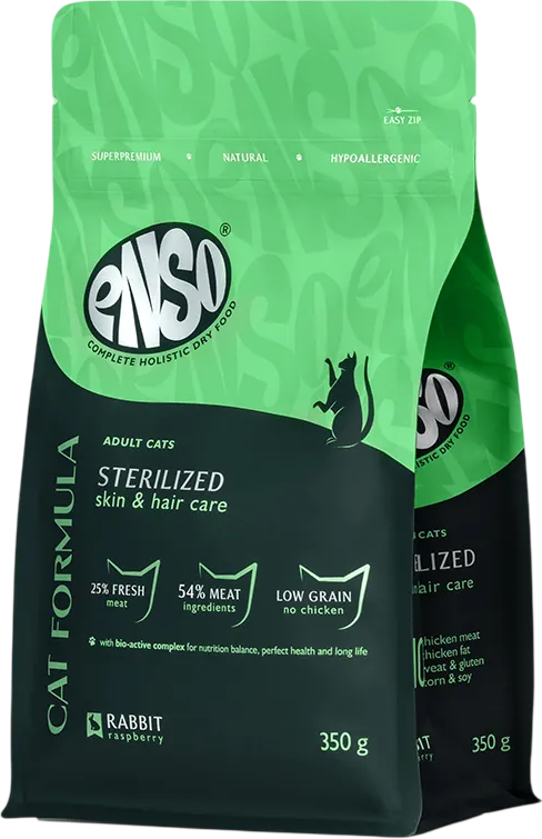 Сухой корм для кошек ENSO CF Sterilized кролик малина / 020/251093 (350г)
