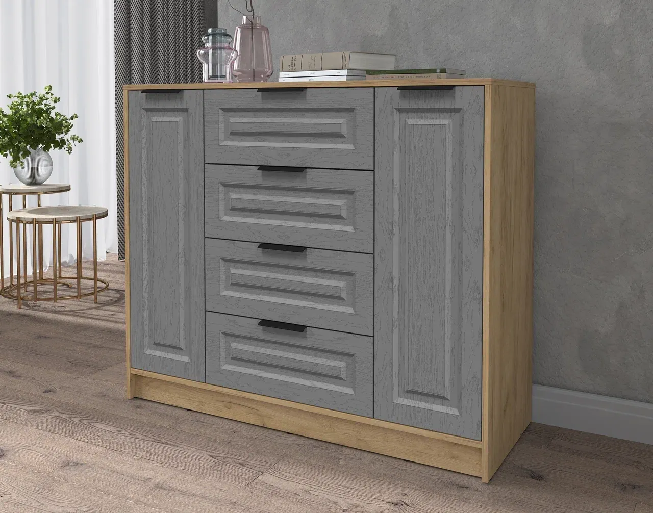 Тумба Interline Концепт КТ-Т120 Деко (дуб золотой/дуб серый) — фото 4