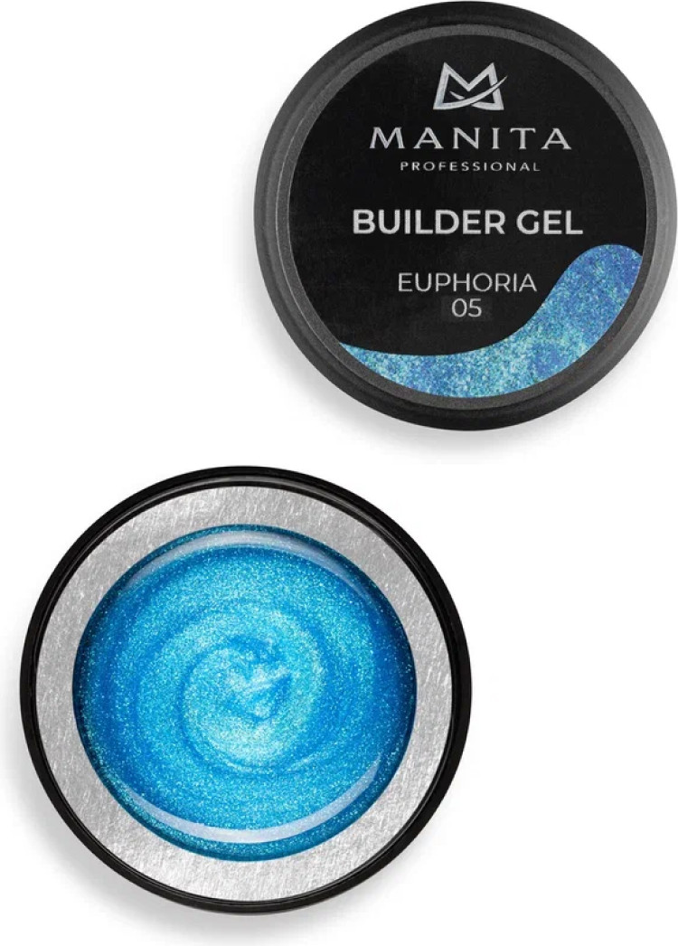 Моделирующий гель для ногтей Manita Professional Builder Gel Euphoria №05 с хлопьями юки (15мл) — фото 2