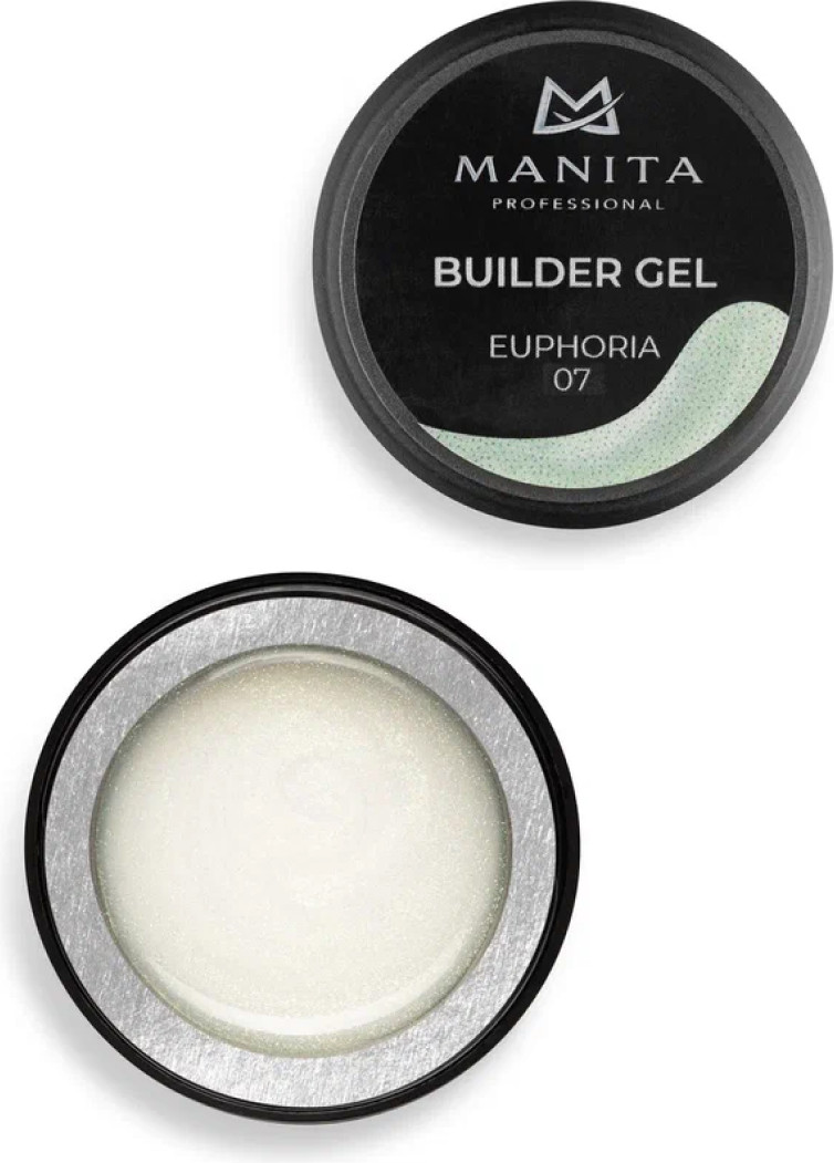 Моделирующий гель для ногтей Manita Professional Builder Gel Euphoria №07 с хлопьями юки (15мл) — фото 3