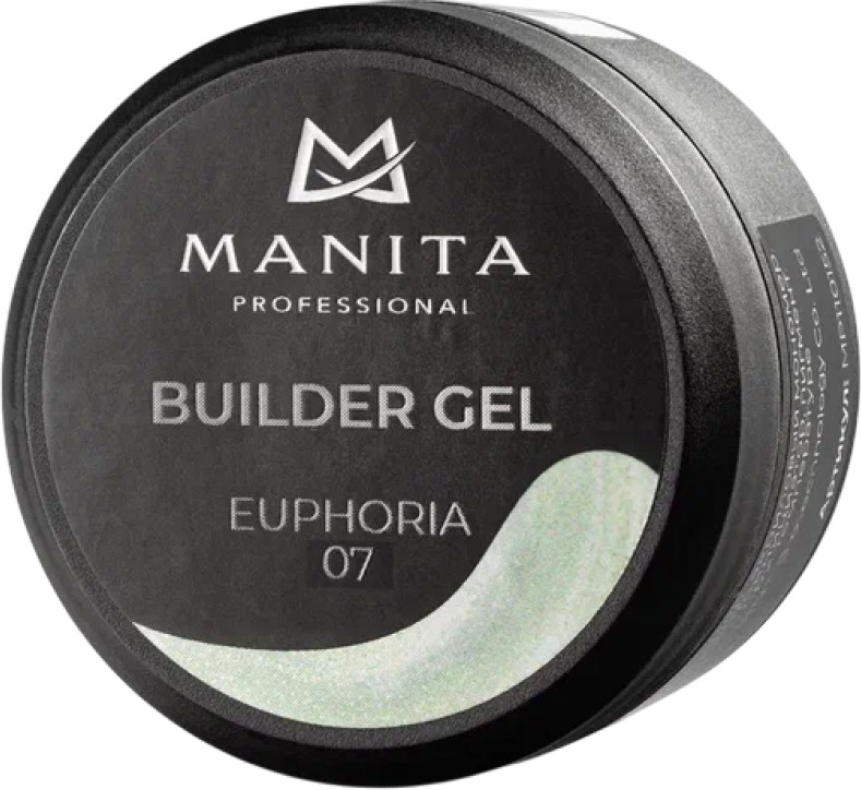 Моделирующий гель для ногтей Manita Professional Builder Gel Euphoria №07 с хлопьями юки (15мл)