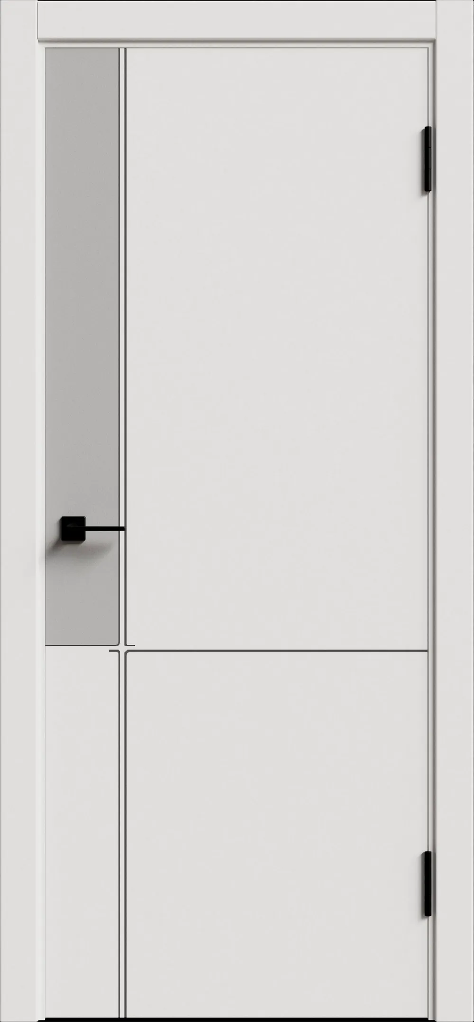 Дверь межкомнатная Geometrica DM 3 ДГ 60x200 (Silver/черный с 4-х сторон)