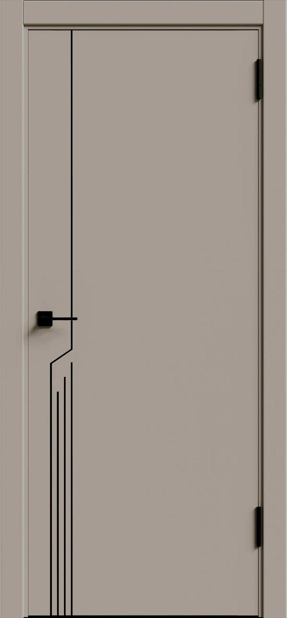 Дверь межкомнатная Geometrica DM 1 ДГ 60x200 ABS (крим/черная с 4-х сторон)
