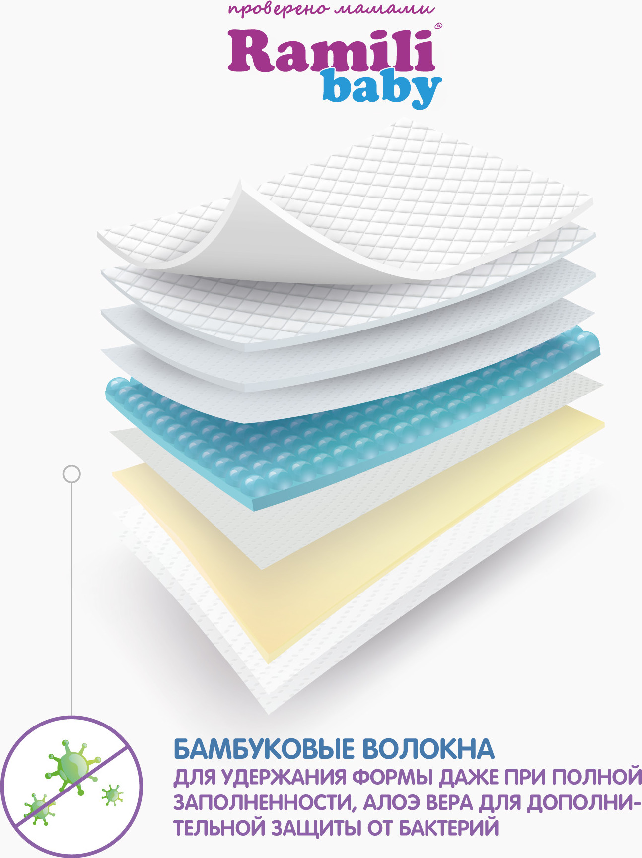 Подгузники-трусики детские Ramili Biocare Large / LP44 (L, 44 шт) — фото 6
